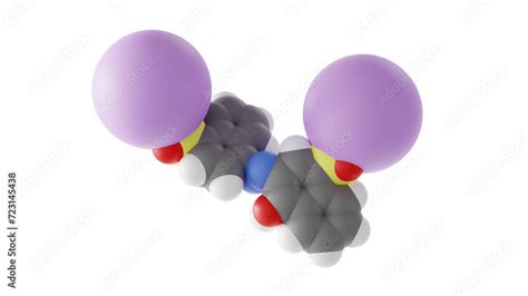 Azorubine Molecule E122 Molecular Structure Isolated 3d Model Van