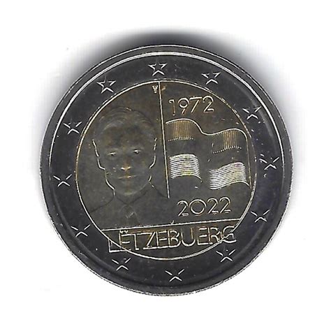 2 Euros Commémorative Luxembourg 2022 Drapeau Philantologie