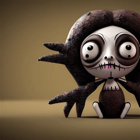 3d Octane Render Adorable Cute Voodoo Doll Tim Burton Style · Creative