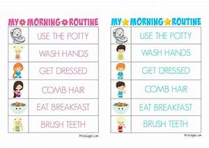 Printable Morning Routine Charts Morning Routine Chart Toddler