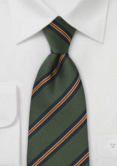 Regimental Striped Tie In Green And Blue Cheap Striped