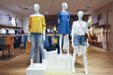 Mannequins In Lady Fashion Retail Shop Window Stock Image Image Of