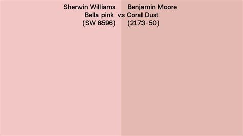 Sherwin Williams Bella Pink Sw 6596 Vs Benjamin Moore Coral Dust