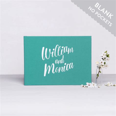 Be our guest is a real alternative to traditional wedding stationery. Wedding Album Guest Book Teal Blue With White Lettering ...