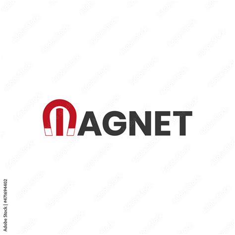 Magnet Logo Wordmark Magnet Typography Logo Vector Stock Vector