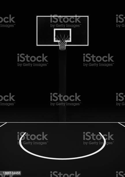Basketball Court Black And White Stock Photo Download Image Now