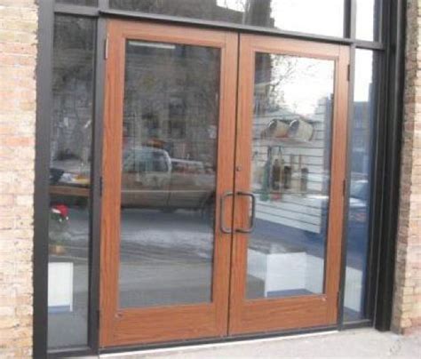 Wood Grain Store Front Doors W Faux Wood Powder Coating By Decoral