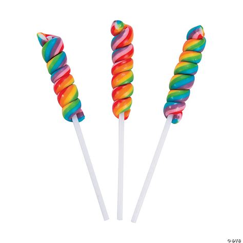 Mini Rainbow Twisty Lollipops 24 Pc Oriental Trading