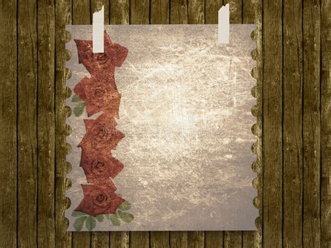 Vintage Wedding Background With Roses Stock Illustration