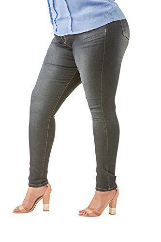 Poetic Justice Plus Size Womens Curvy Fit Stretch Denim Basic Blasted
