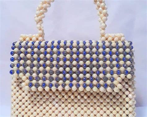 A Handmade Women Handbag Made With Pearl Beads Pearl Clutch Etsy