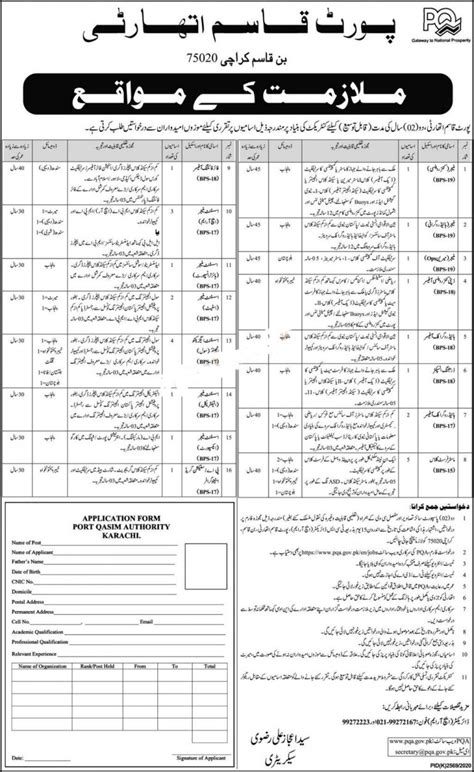 Appel à candidatures cma 2021. Karachi Port Qasim Authority Jobs 2021 Application Form ...