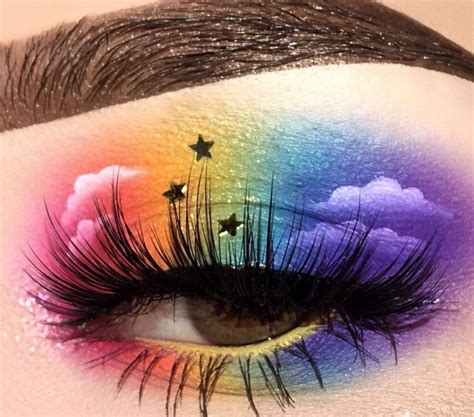 Colorful Eye Makeup Close Up