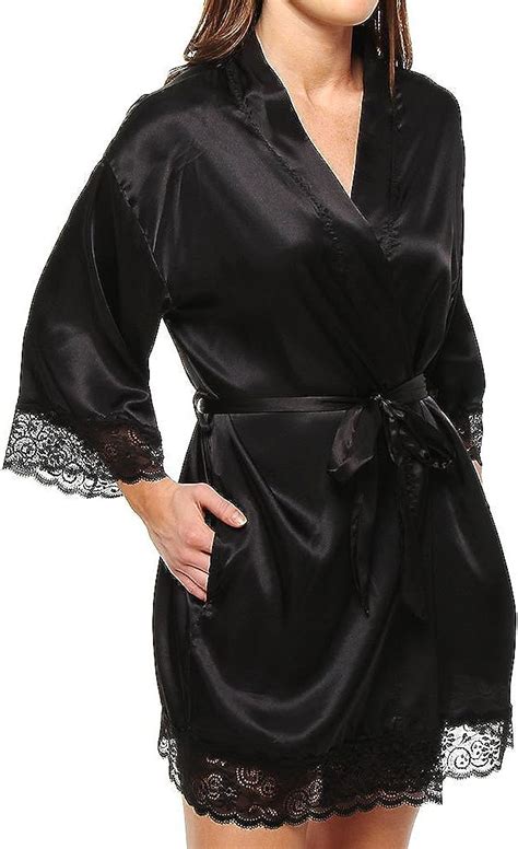 Seven Til Midnight Womens Enchanting Robe Black One Size At Amazon