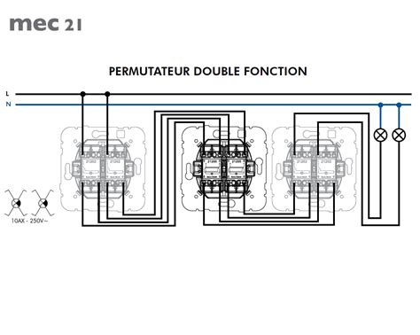 Il permet également d'inverser le sens de rotation d'un moteur à courant continu. Mécanisme de Permutateur Double Lumineux - MEC21 EFAPEL