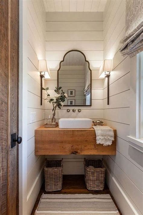 Boho farmhouse master bathroom remodel. 32 Farmhouse Small Bathroom Remodel and Decorating Ideas ...