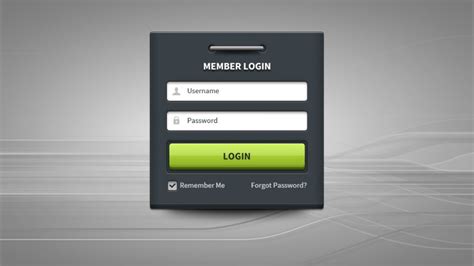 Member Login Form Panel Ui Free Psd Download Psd