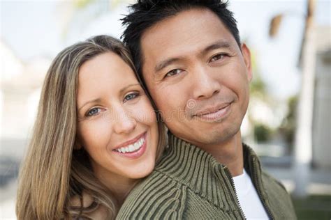 Mixed Race Couple Stock Image Image Of Cheerful Adult 97008385