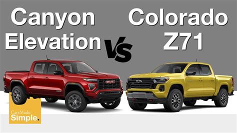 2023 Chevy Colorado Z71 Vs Gmc Canyon Elevation Feature And Pricing