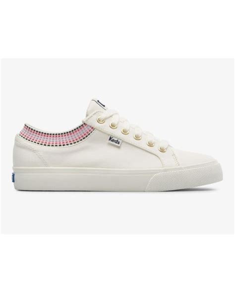 Keds Jump Kick Rib Knit Collar Squares In White Lyst