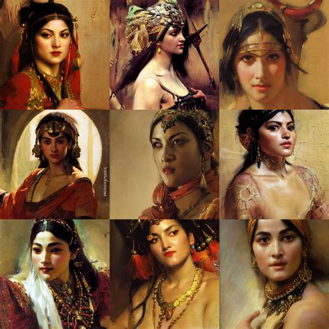 Krea Orientalism Painting Of A Confident Bandit Princess Face Detail