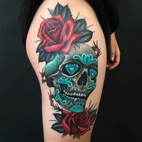 50 Sugar Skull Tattoo Designs For Dia De Muertos Tats