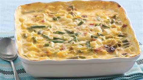 This cheesy hashbrown potato casserole (or funeral potatoes as we call it in utah) is full of melted cheese and so creamy. Creamy Ham and Potato Casserole Recipe - Tablespoon.com