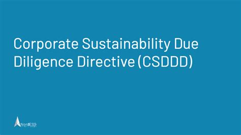 The Corporate Sustainability Due Diligence Directive Csddd