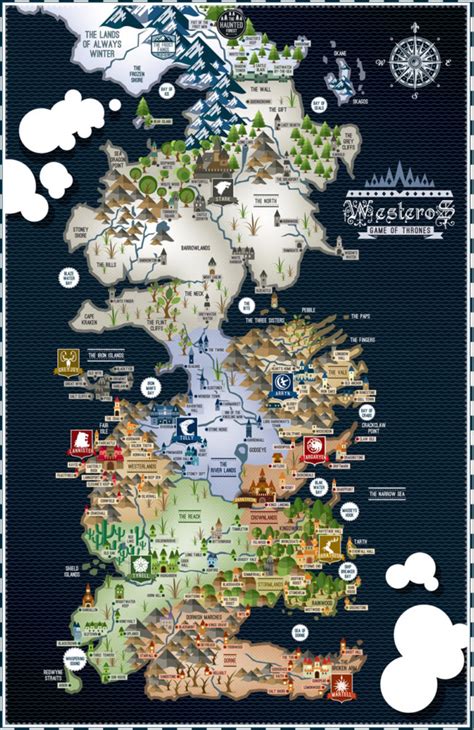 Game Of Thrones Westeros Map 17×11 Poster1 Nerd Geek Feelings