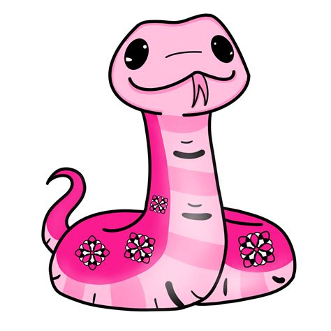 Cute Pink Snake Cartoon