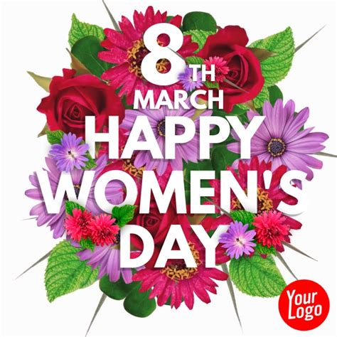 Copy Of Happy Womens Day 8th March Flower Video Postermywall