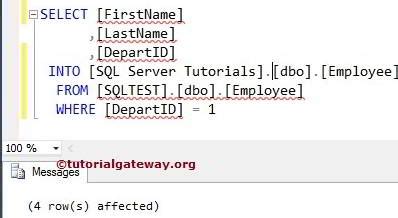 The insert into select statement is used to add multiple new records into a database table at one time. SQL SELECT INTO Statement