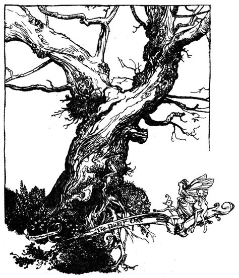Arthur Rackham Tree Drawing Illustration Ink Art
