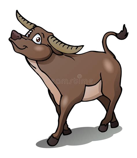 Nice Bull Cartoon Isolated Stock Illustration Illustration Of