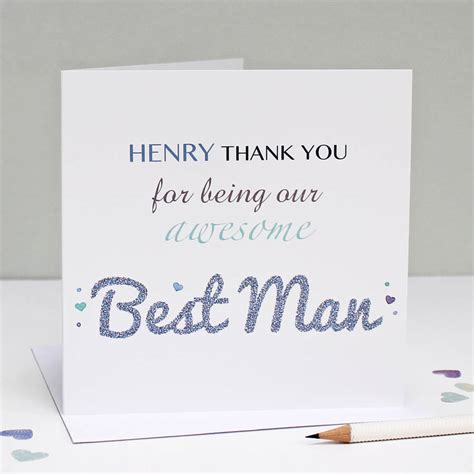 Personalised Best Man Thank You Card By Martha Brook