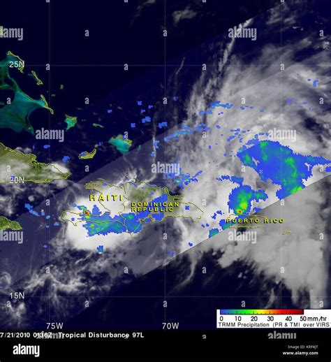Tropical Disturbance 97l Rainfall 21 07 2010 Stock Photo Alamy