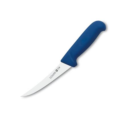 Couteau à Désosser Courbe 3 Claveles Avec Manche Bleu Et Lame De 13 Cm