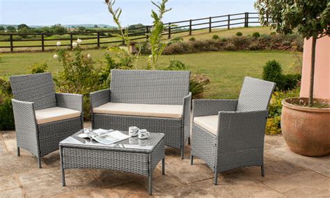 4pc Rattan Garden Patio Furniture Set Outdoor 2 Chairs 1 Sofa