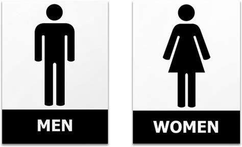 255 Gents And Ladies Toilet Bathroom Full Size Door Sign Decal Sticker