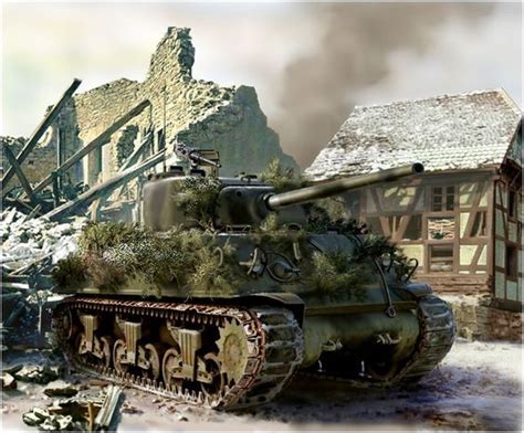 M4 Sherman Occupies A French Village During The Winter Of 1944 Jim