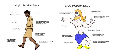 Virgin Historical Jesus Vs Chad Modern Jesus Rdankchristianmemes