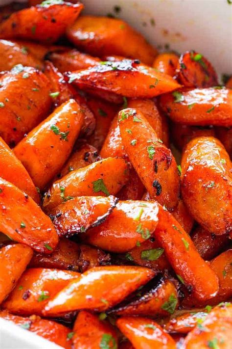 Honey Garlic Butter Roasted Carrots Recipe Easy Simple Wonderfully