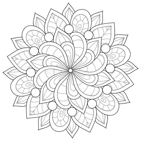 Adult Coloring Bookpage A Zen Mandala Image For Relaxingzen Art Style