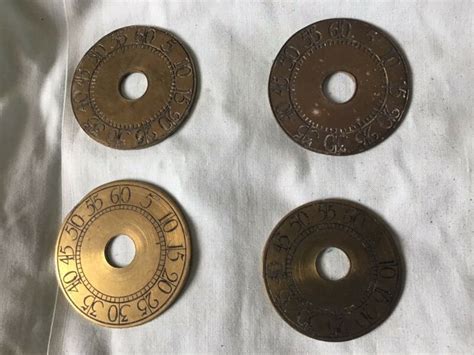 Brass Engraved Clock Dials X 4 Antique Price Guide Details Page