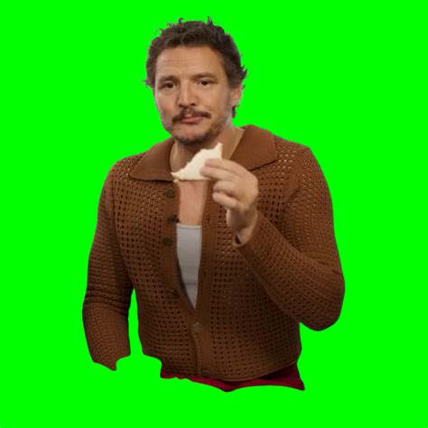 Pedro Pascal Eating Sandwich Meme Green Screen Creatorset