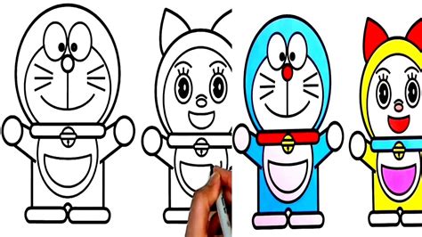 How To Draw Doraemon And Dorami Step By Step Doraemon Drawing Dorami