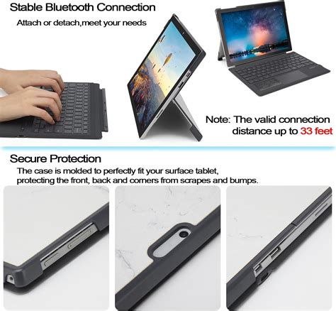 Buy Qulose Surface Pro Keyboard Case 7 Color Backlight Detachable