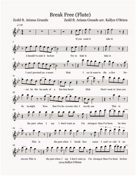 Flute Sheet Music July 2014