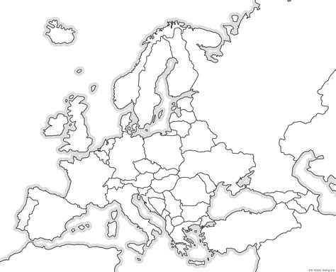 Contour Political Map Of Europe Drawing Ofeu