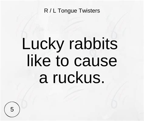 R L Tongue Twisters